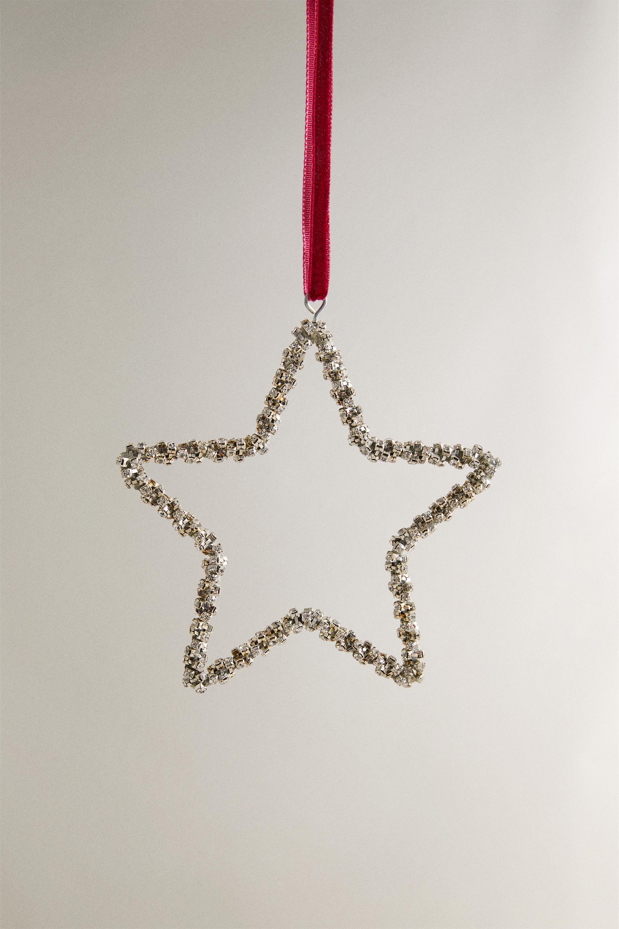 TEXTURED CHRISTMAS STAR TREE DECORATION